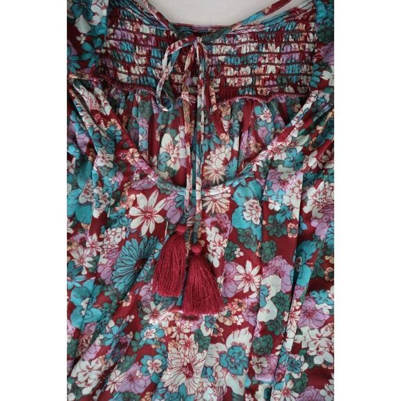 Free People OB1650905 Women's Sz Medium Multi Floral Up For Anything Top - Picture 5 of 9